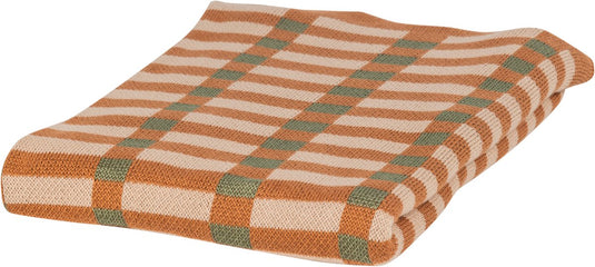 Woood vola kleed - katoen - groen oranje - 1x170x130