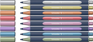 Schneider schrijfwaren schneider rollerball metallic - paint-it 050 - lijnbreedte 0.4mm - 8 stuks - s-ml05011502