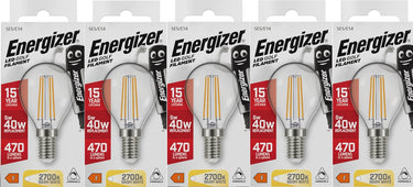 Energizer energiezuinige filament led kogellamp - e14 - 5 watt - warmwit licht - dimbaar - 5 stuks