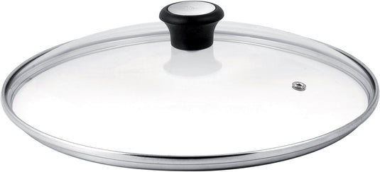 Tefal 28097912 deksel rond zwart, staal, transparant