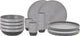 Travellife vita camping serviesset grijs 12-delig - keramiek look - stevig en krasbestendig melamine