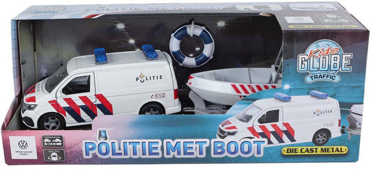 Van manen veenendaal bv kids globe vw transporter politie met boot die-cast