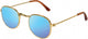 Heless poppen zonnebril goud blauw gespiegeld