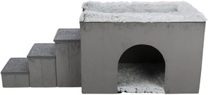 Trixie - hondenmand - huis harvey met trap - grijs wit - 154x60x60 cm one size
