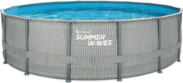 Summer waves frame zwembad rond - ⌀488 x 122 cm - zwembaden - inclusief filterpomp - zwembadpomp - filterpatroon - afdekzeil - grondzeil- ladder - onderhoudsset