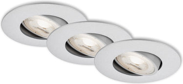 Briloner kulana - inbouwspots set van 3 - draaibare inbouwarmaturen - 3 x led 5w 460lm - lichtkleur: warm wit - inbouwdiepte: 30mm - inbouwmaat: 68mm - product: ø90mm - mat chroom