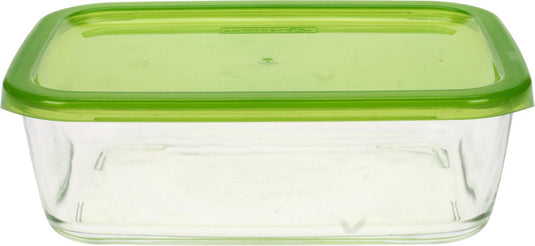 Luminarc keep n box - bewaarbox glas - 197cl - rechthoek turquoise