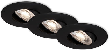 Briloner kulana - inbouwspots set van 3 - draaibare inbouwarmaturen - 3 x led 5w 460lm - lichtkleur: warm wit - inbouwdiepte: 30mm - inbouwmaat: 68mm - product: ø90mm - zwart