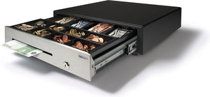 Safescan hd-4141s heavy-duty kassalade die uw geld veilig bewaart - geldlade met 4 biljetvakken en 8 muntbakjes - kassasysteem met een rj-12 verbinding - robuuste kassalade van 41 x 41.5 x 11.5 cm