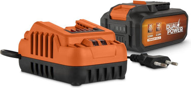 Powerplus dual power batterij lader set powdp90640 - 2x20v, 5.0ah, 2.5ah batterij - voor 20v 40v toestellen - 2a lader - voor 20v 2x20v accu's - batterijplatform
