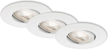 Briloner kulana - inbouwspots set van 3 - dimbaar - draaibare inbouwarmaturen - 3 x led 5w 460lm - lichtkleur: warm wit - inbouwdiepte: 30mm - inbouwmaat: 68mm - product: ø90mm - wit