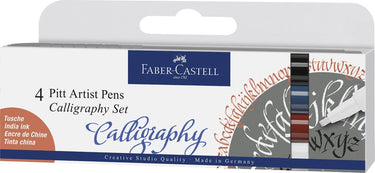 Faber-castell kalligrafie pen - tekenstift - pitt artist pen - kalligrafieset - 4-delig - fc-167504