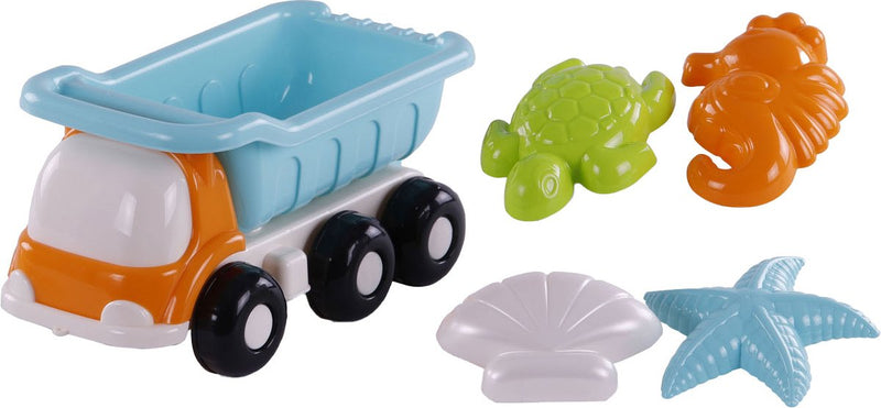 Load image into Gallery viewer, Cavallino strand kiepwagen met 4 zandvormen blauw
