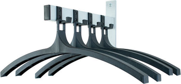 V-part - wandgarderobe hiq 4 hangers - steel plastic - zwart, aluminiumgrijs - kapstok