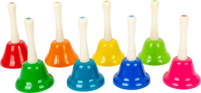 Load image into Gallery viewer, Small foot - gekleurde handbellen, set van 8
