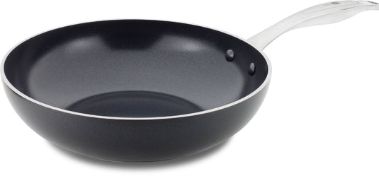 Greenpan brussels keramische inductie wokpan zonder deksel ø28cm - 3.6l – pfas-vrij – inductie wokpan – ovenbestendig tot 220°c – vaatwasserbestendig – snelle opwarming – rvs handgrepen – zwart