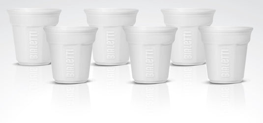 Bialetti - espressobekers - set van 6 - wit