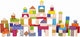 Vigatoys viga toys blokkenset kleurrijk 100 stuks multicolor - educatief houten speelgoed - blokken set voor creatief spelen - vrolijke kleuren en print - geschikt voor kinderen vanaf 18 maanden