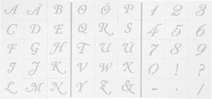 Viva decor letters en cijfers sjablonen 15x21 cm transparant