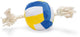 Beeztees volleybal met touw - hondenspeelgoed - pluche - multi - 27x13x13cm