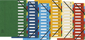 Exacompta sorteermap harmonika® met uitrekbare rug en uitgesneden vensters - 12 indelingen - geassorteerd - 5312e