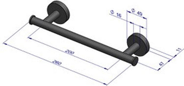Plieger como handdoekbeugel magnetisch 430mm mat zwart