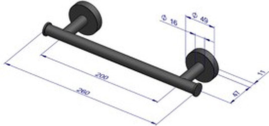 Plieger como handdoekbeugel magnetisch 430mm mat zwart