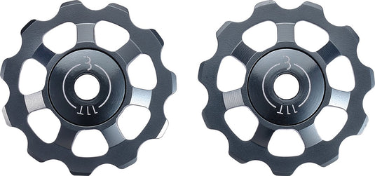Bbb cycling aluminium derailleurwieltjes shimano, campagnolo sram - 9-speed, 10-speed, 11-speed, 12-speed - duurzaam - grijs - 11t - aluboys bdp-21
