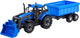Cavallino tractor met lader en aanhang kiepwagen blauw, schaal 1:32