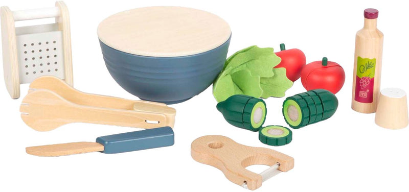 Load image into Gallery viewer, Small foot - houten speelgoed eten salade speelset, 11dlg.
