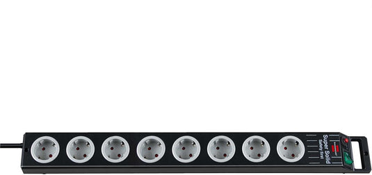 Brennenstuhl super-solid line stekkerdoos 8-stopkontakten zwart 2,5m h05vv-f 3g1,5