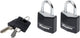 Masterlock hangslot - massief aluminium - zwart - 30 mm - 2 stuks - 9130eurtblk