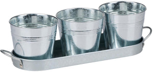 Arti casa kinzo bloempot set met 3 metalen bloempotten - zinken bloempot met plantenpot met tray - kruidenpotjes voor bloempot binnen - ca. 34 x 10,5 cm