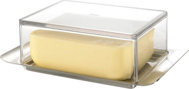 Gefu brunch botervloot 250 g – 18 x 12 cm – rvs kunststof – transparante deksel