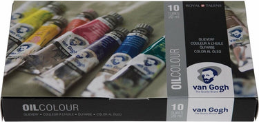 Bruynzeel van gogh olieverf basisset met 10 kleuren in tubes van 20ml