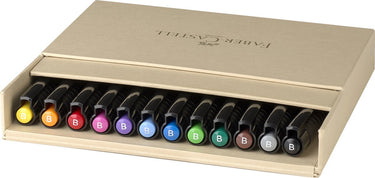 Faber-castell tekenstift - pitt artist pen - brush - 12 delig - studiobox - fc-167190
