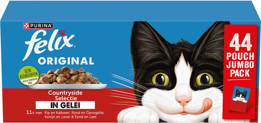 Felix original in gelei - kattenvoer natvoer - countryside selectie - 44 x 85g