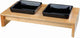 Trixie voerset keramiek met houten onderstel zwart