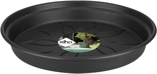 Elho green basics schotel 29 - schotel voor binnen en buiten - kweken en oogsten - ø 29.3 x h 4.2 cm - living black