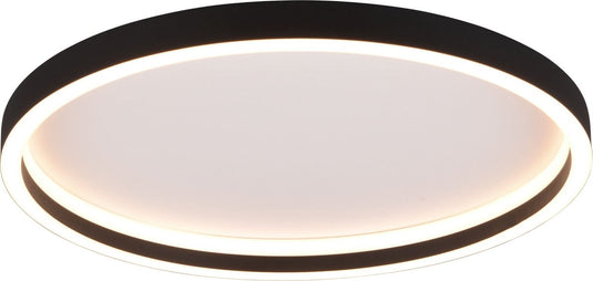 Rl live your light reality rotonda - plafondlamp - zwart mat - incl. 1x smd 20 w - schemersensor