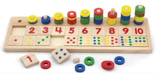 Vigatoys viga toys - match de getallen - tel- reken- en sorteerspel