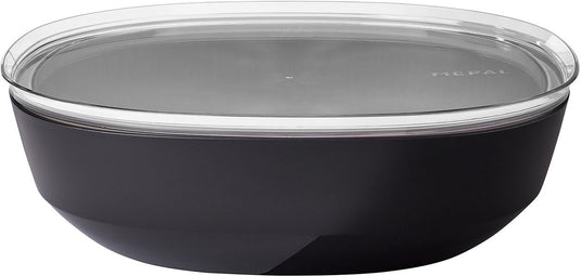 Mepal serveerschaal met deksel silueta - 4000 ml - saladeschaal - nordic black