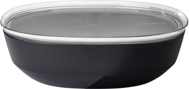 Mepal serveerschaal met deksel silueta - 4000 ml - saladeschaal - nordic black