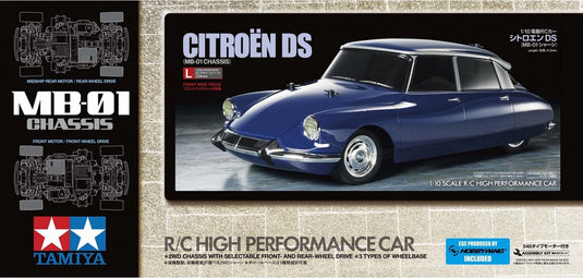 Tamiya modelbouwpakket militaire voertuigen - 58734 rc citroën ds - mb-01 met certificaat rc plastic - 1:10 - modelbouw