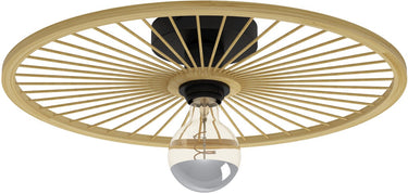 Eglo leominster plafondlamp - e27 - ø 45 cm - zwart|hout