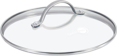 Greenpan universele glazen deksel 30cm - transparant - verhard glas - rvs