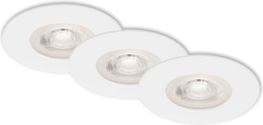 Briloner - set van 3 led inbouwspots - dimbaar - badkamerverlichting - ø9 cm - ip44 - 5w - 460 lm - 3.000 k - wit