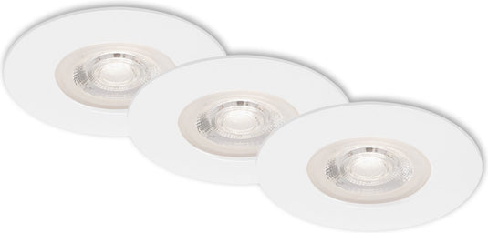 Briloner - set van 3 led inbouwspots - dimbaar - badkamerverlichting - ø9 cm - ip44 - 5w - 460 lm - 3.000 k - wit