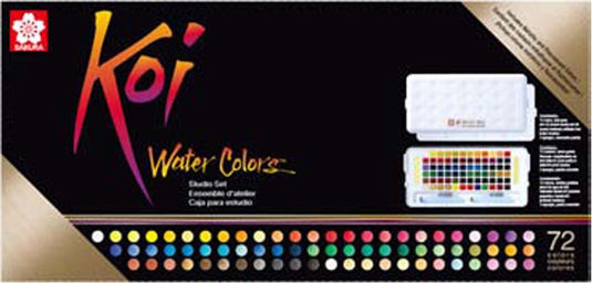 Sakura koi water colors studio set | 72 halve napjes
