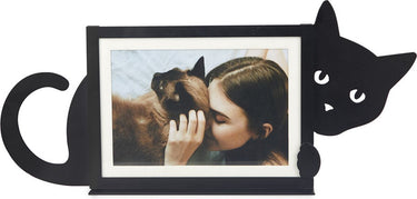 Balvi fotolijst fotokader verborgen kat 10 x 15 zwart metaal horizontaal